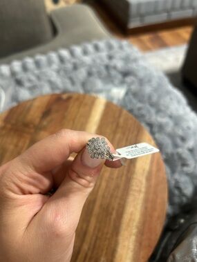 JTV Silver Floral Cluster Ring